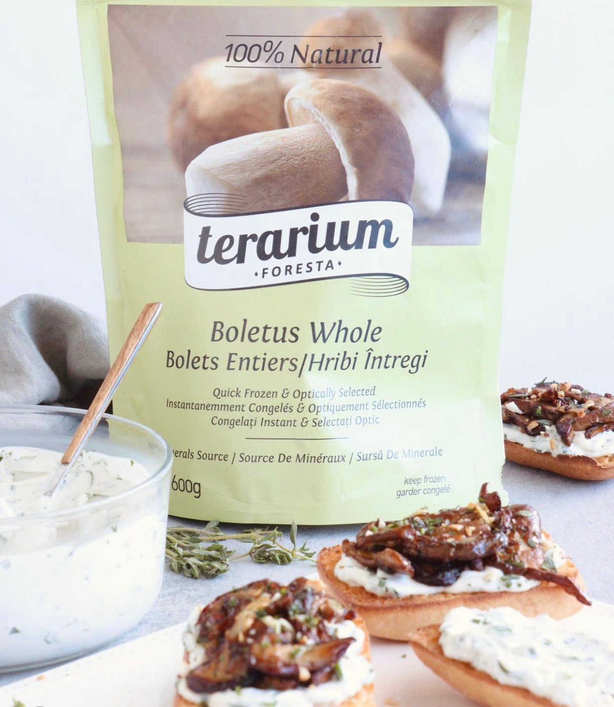 Bruschete cu hribi terarium