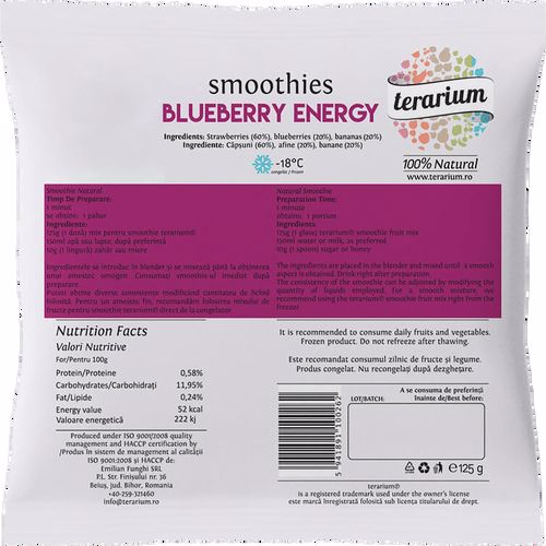 TERARIUM SMOOTHIES BLUEBERRY ENERGY 125GR